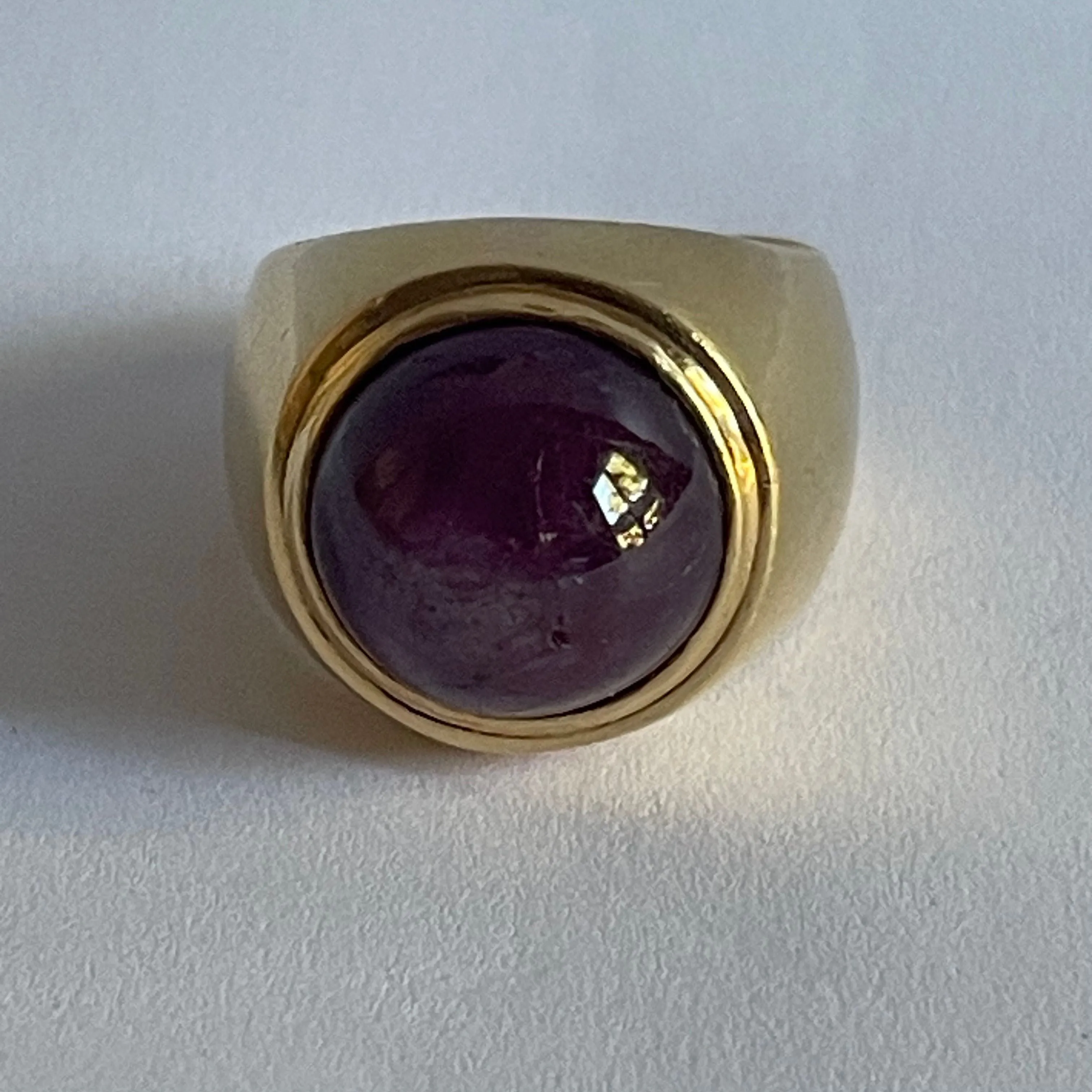 Chevalière or jaune et rubis cabochon étoilé sold by 58 Facettes product image thumbnail 2