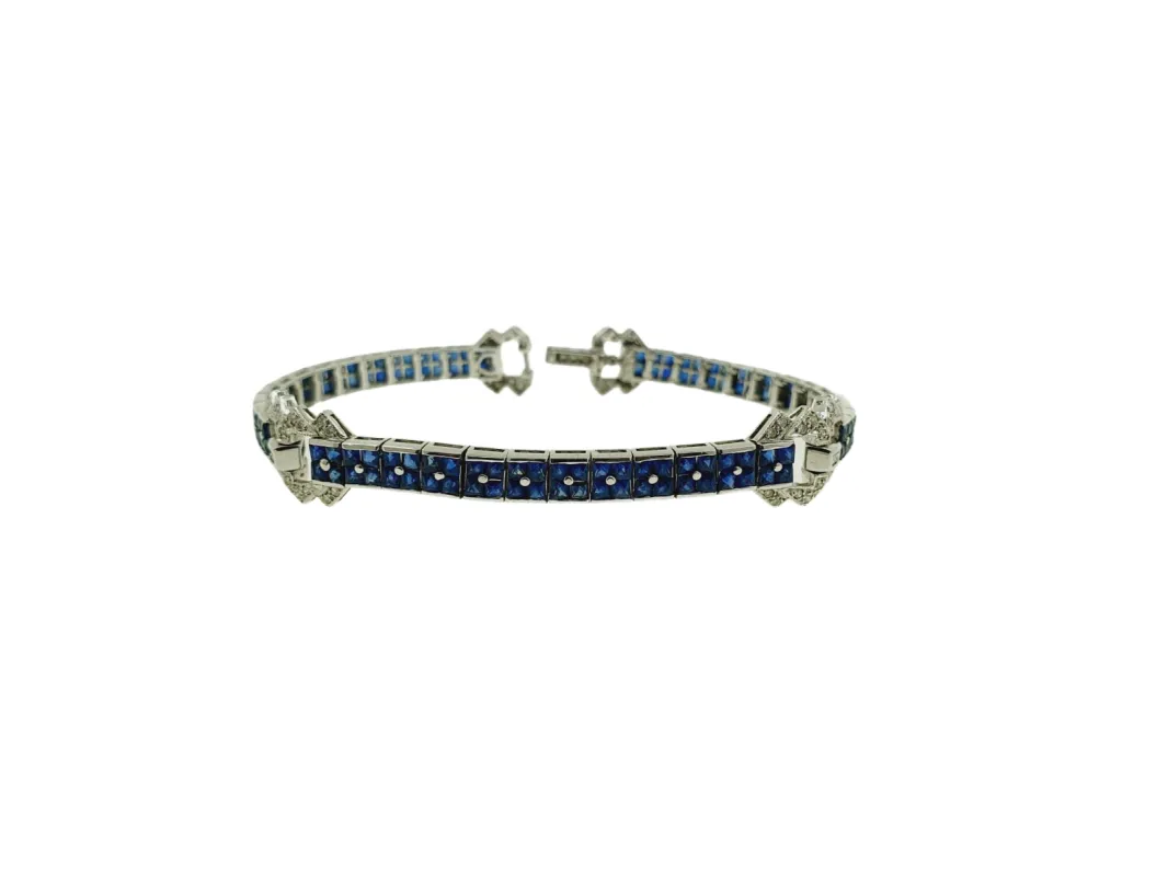 Bracelet en Or 750/000 avec Saphirs et Diamants sold by 58 Facettes