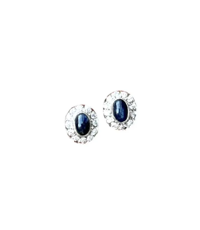 Boucles d'oreilles style Art Déco platine diamants et saphirs cabochons sold by 58 Facettes