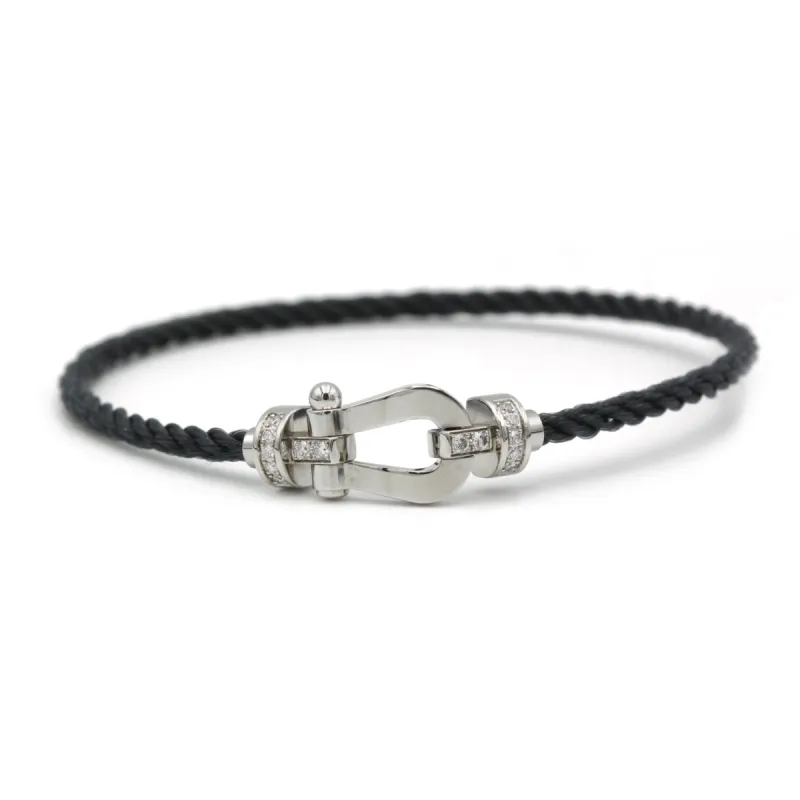 FRED - Bracelet Force 10 or blanc diamants acier sold by 58 Facettes