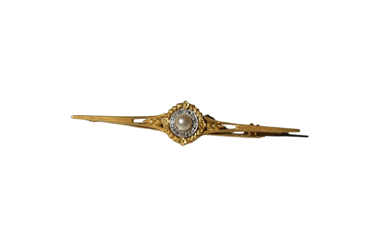 Broche perle et diamants sold by 58 Facettes