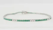 Bracelet émeraudes et diamants sold by 58 Facettes
