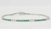 Bracelet émeraudes et diamants sold by 58 Facettes