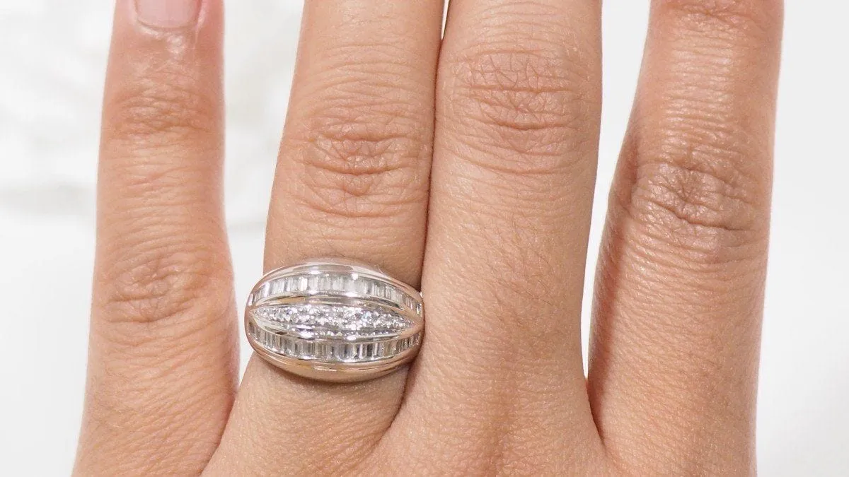 Bague Jonc en Or blanc et Diamants sold by 58 Facettes product image thumbnail 2