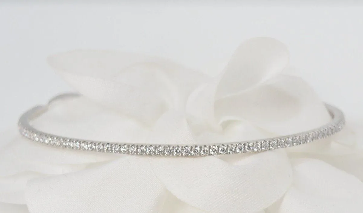 Bracelet Jonc Or blanc Diamants sold by 58 Facettes product image thumbnail 3