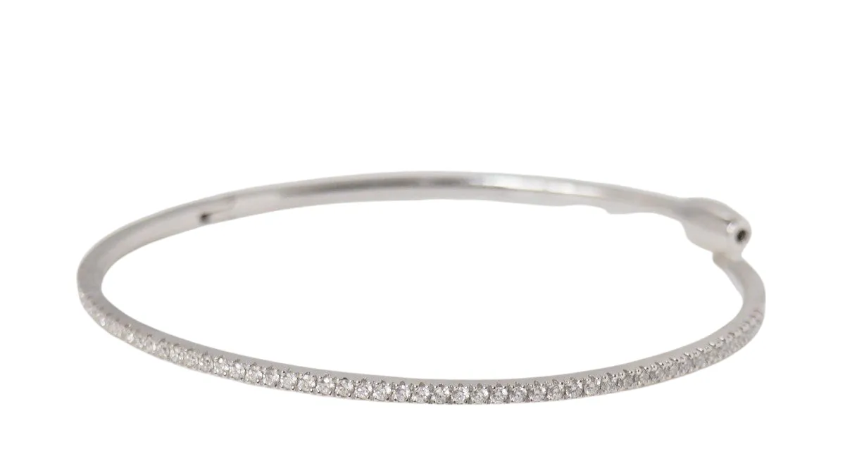 Bracelet Jonc Or blanc Diamants sold by 58 Facettes