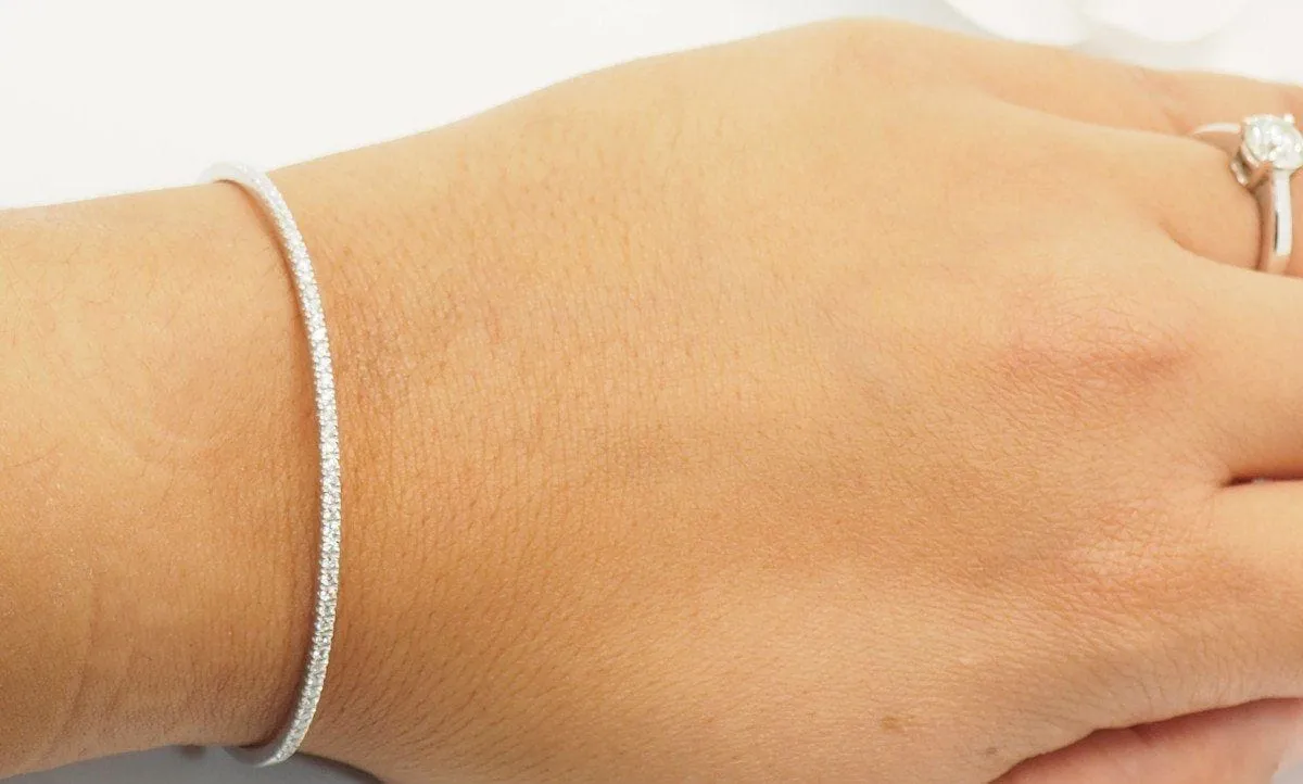 Bracelet Jonc Or blanc Diamants sold by 58 Facettes product image thumbnail 2