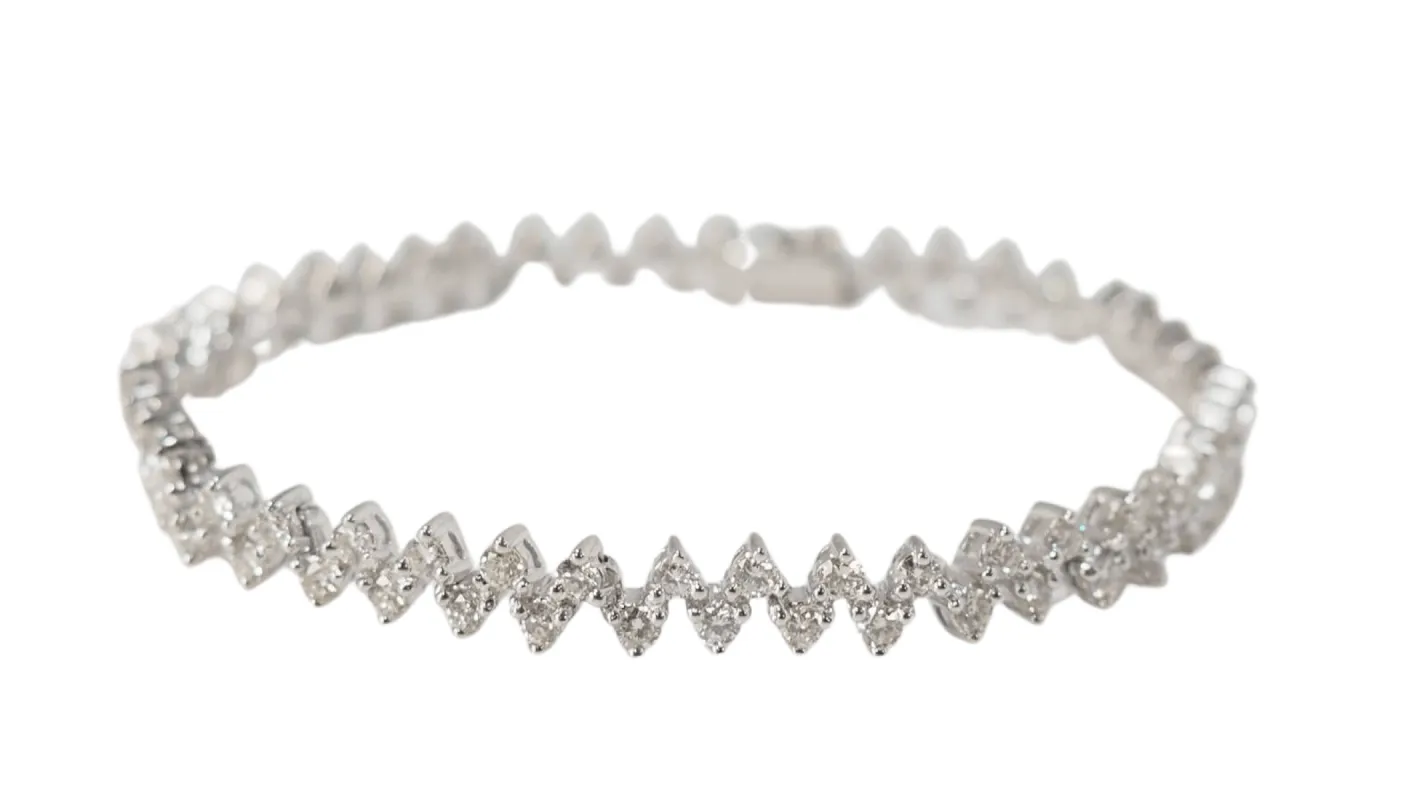 Bracelet rivière en or blanc et diamants sold by 58 Facettes