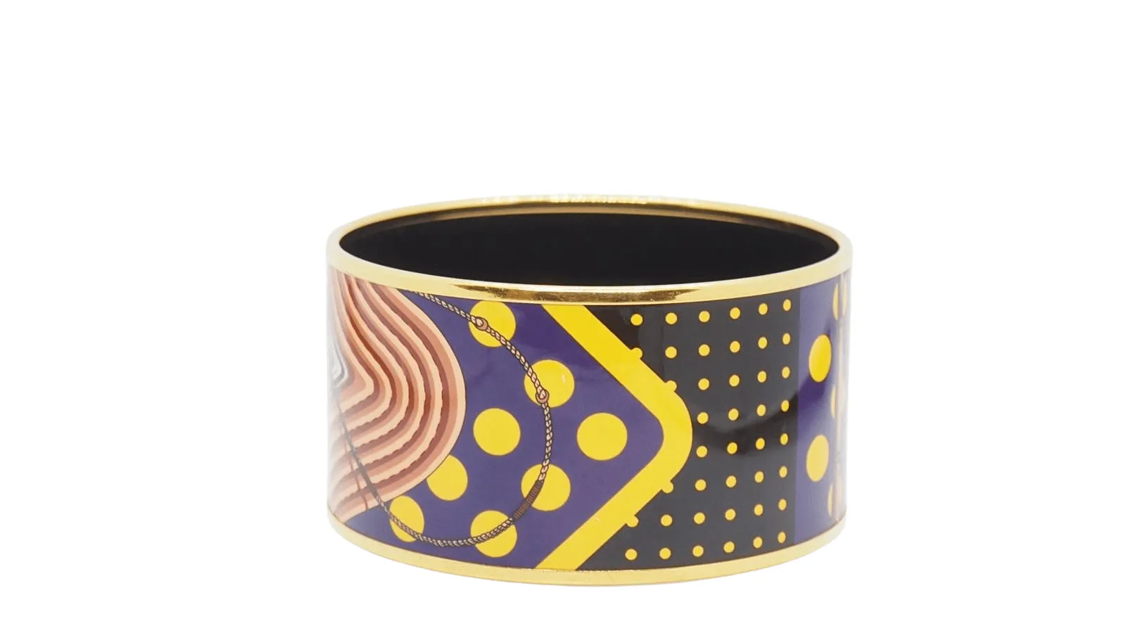 Bracelet manchette en métal doré émaillé Hermès sold by 58 Facettes