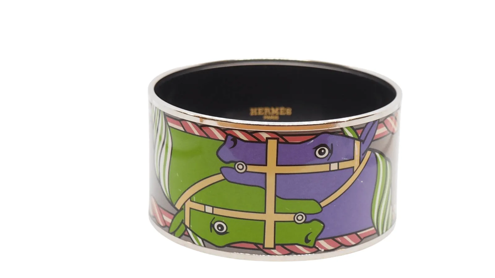 Bracelet Hermès en métal argenté émaillé sold by 58 Facettes