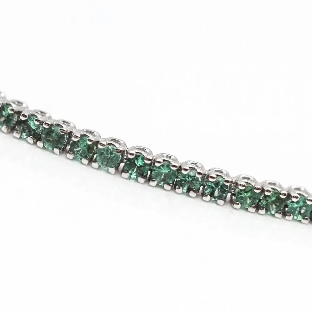 Bracelet Rivière en or blanc et émeraude sold by 58 Facettes product image thumbnail 4