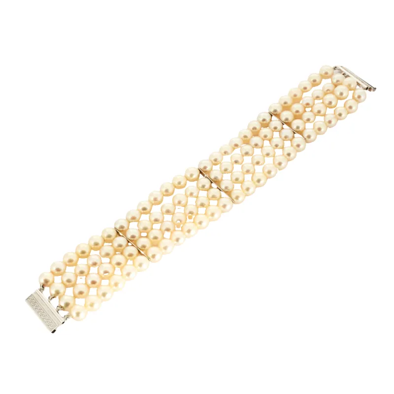 Bracelet de 4 rangs de perles de culture sold by 58 Facettes