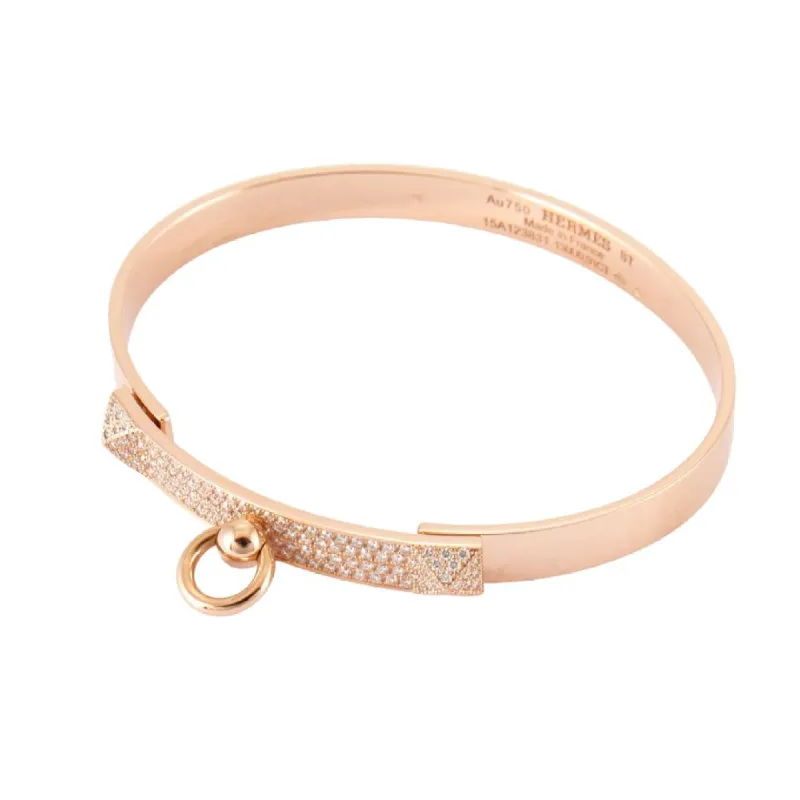 HERMES - Bracelet modèle Collier de chien Or rose Diamants sold by 58 Facettes