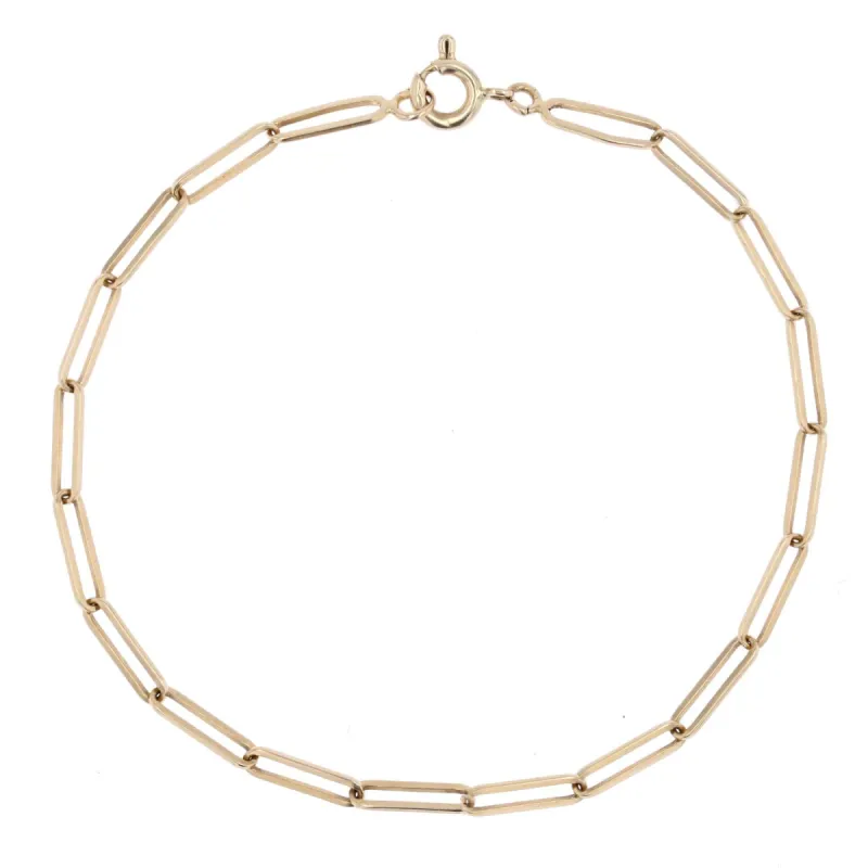 Bracelet fin or jaune maillons rectangulaires sold by 58 Facettes