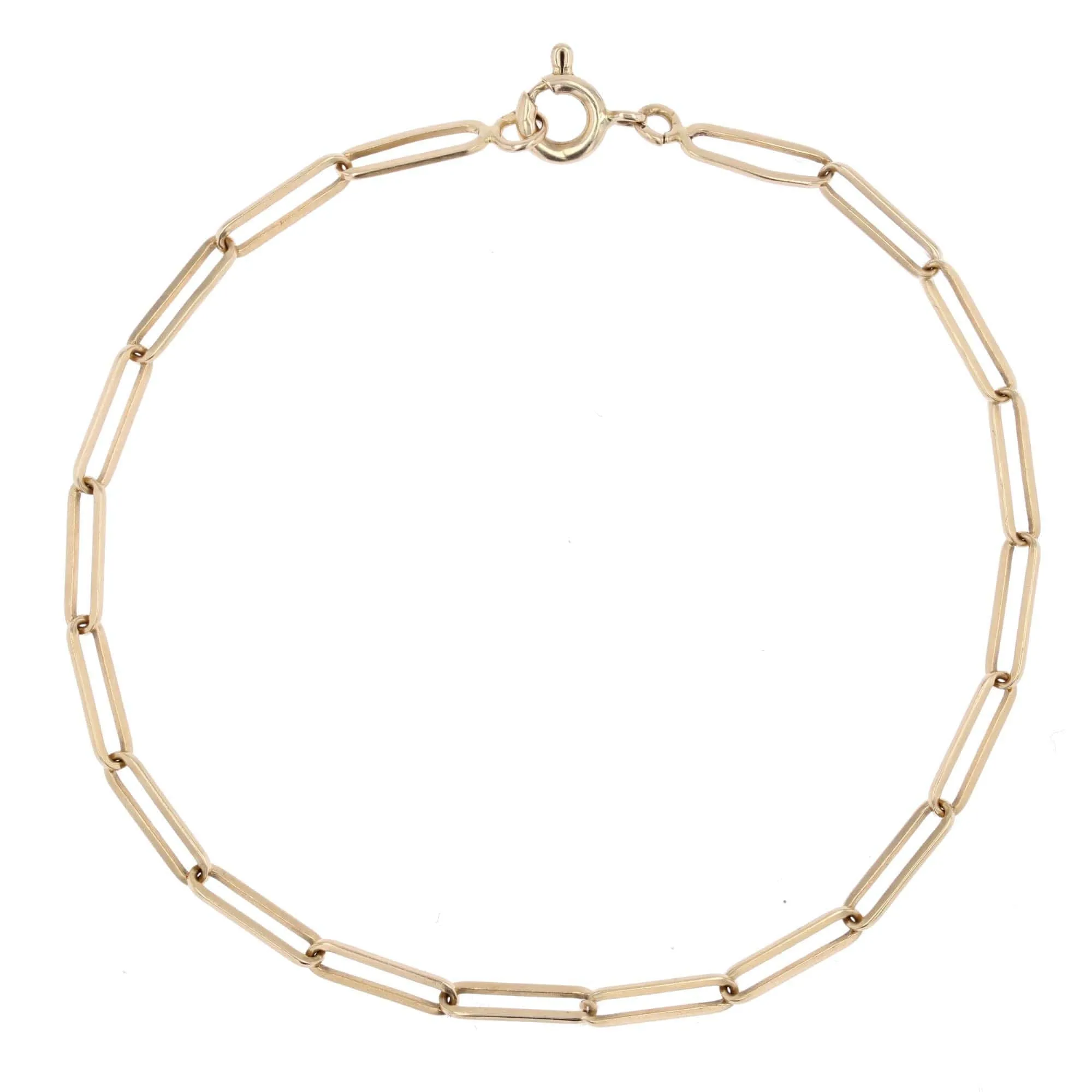 Bracelet fin or jaune maillons rectangulaires sold by 58 Facettes