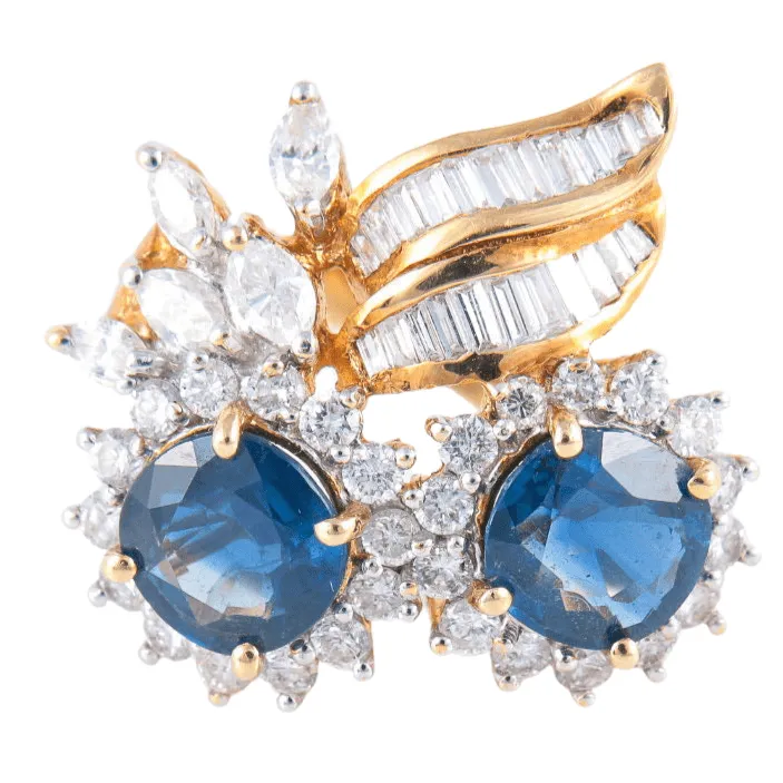 Bague Toi & Moi, Saphirs Diamants sold by 58 Facettes