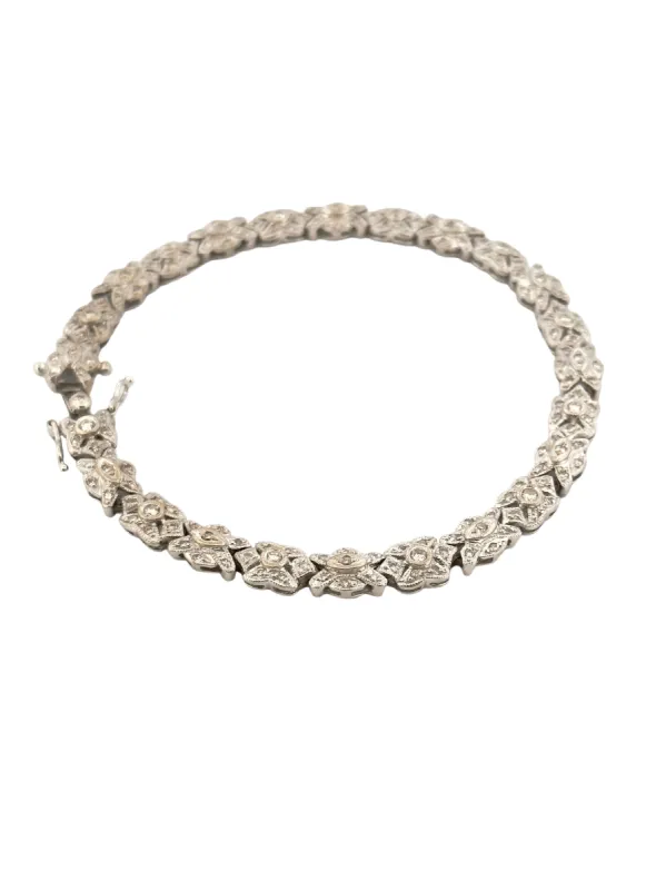 Bracelet ancien en platine et diamants sold by 58 Facettes