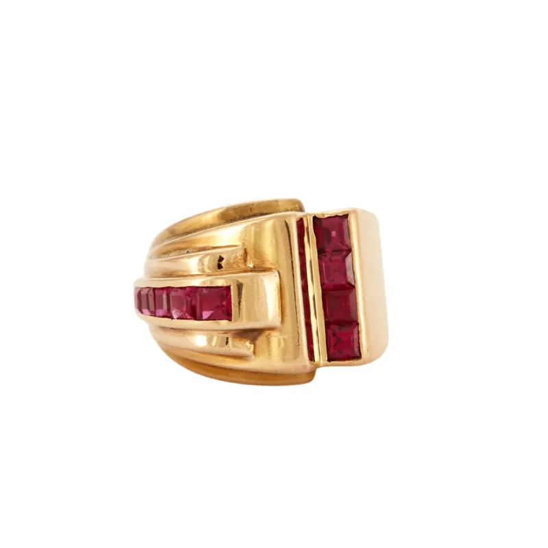 Bague Tank Or jaune Rubis sold by 58 Facettes