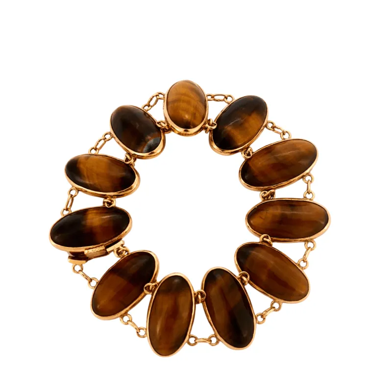 Bracelet or et oeil de tigre sold by 58 Facettes