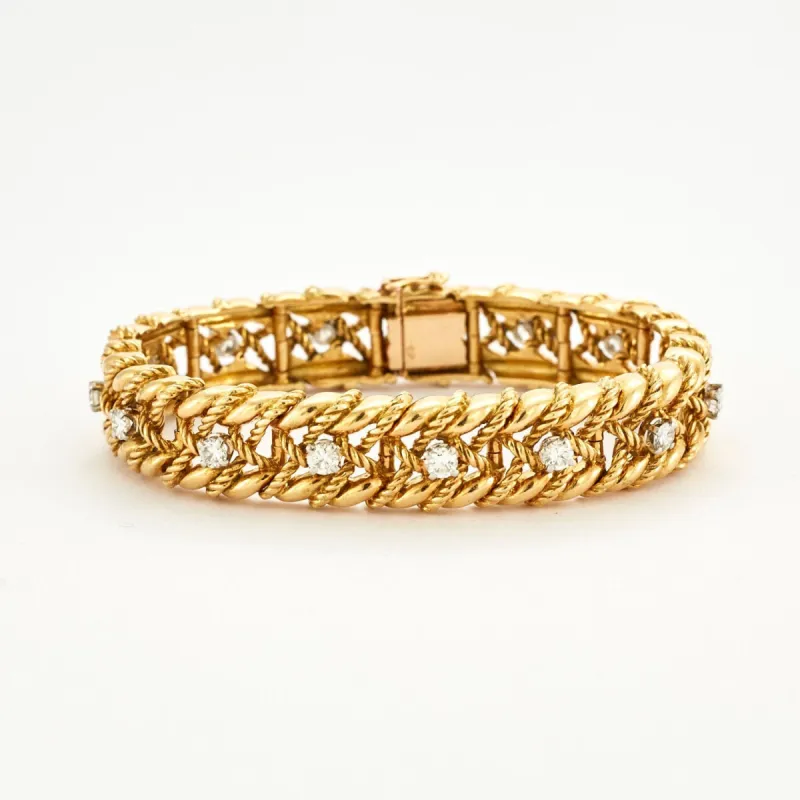 Bracelet or jaune et diamants sold by 58 Facettes