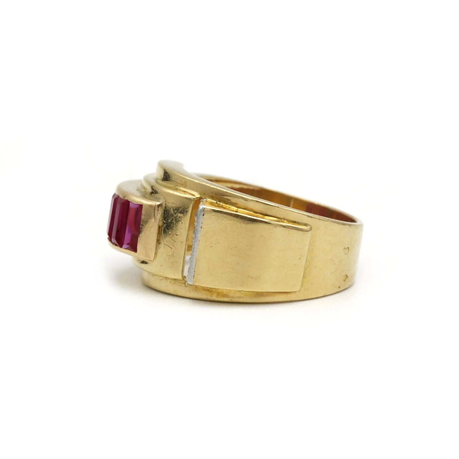 Bague TANK Or jaune Rubis Diamants sold by 58 Facettes product image thumbnail 2