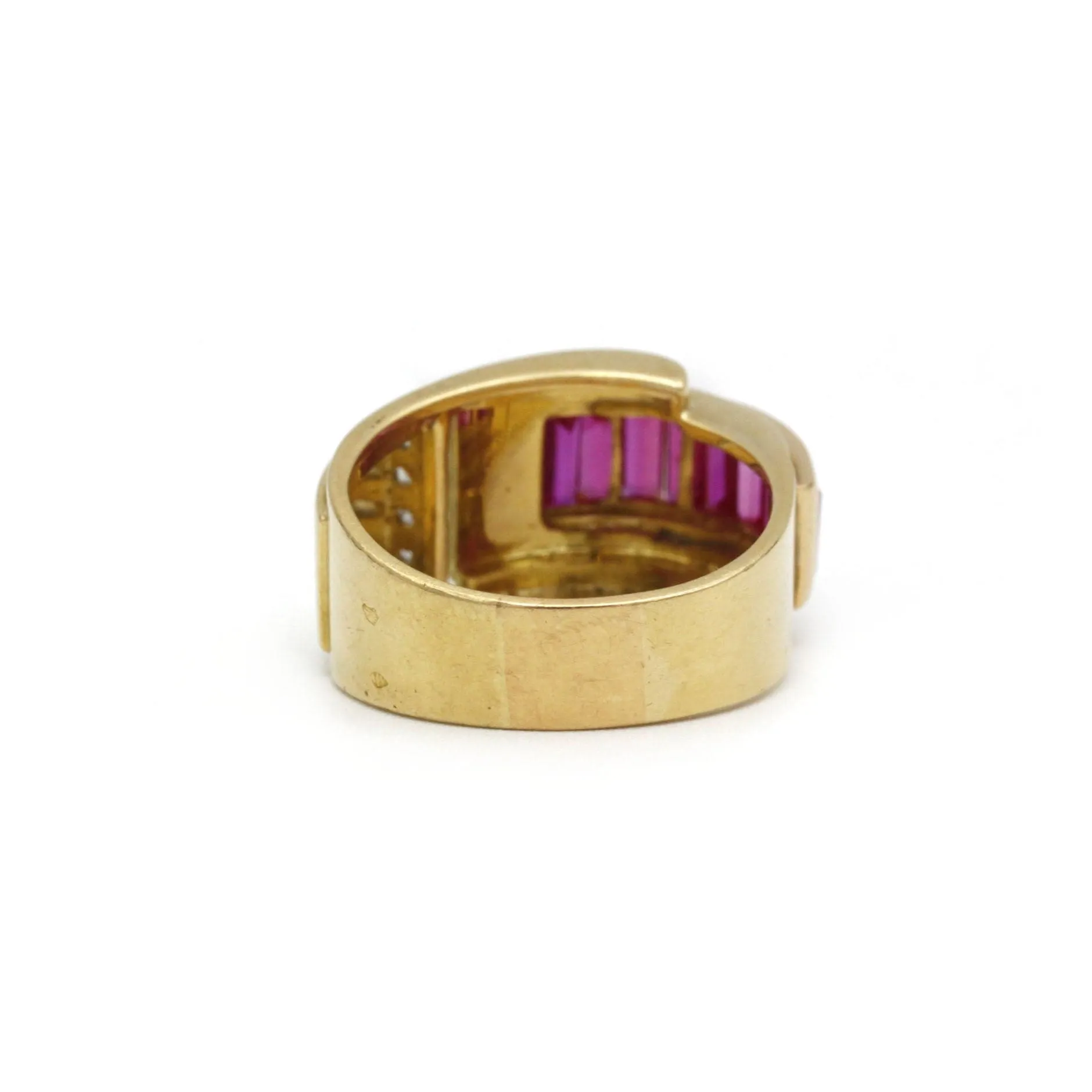Bague TANK Or jaune Rubis Diamants sold by 58 Facettes product image thumbnail 3