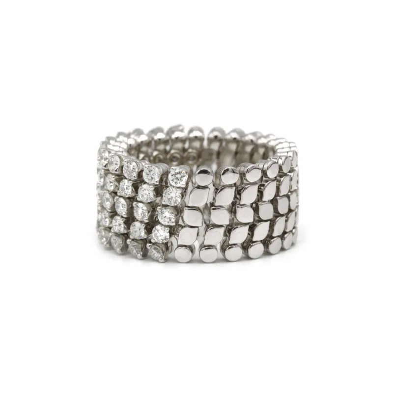 Bague Bracelet Or blanc Diamants made by 58 Facettes