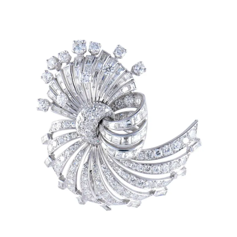 Broche Coquille Diamants Or & Platine sold by 58 Facettes