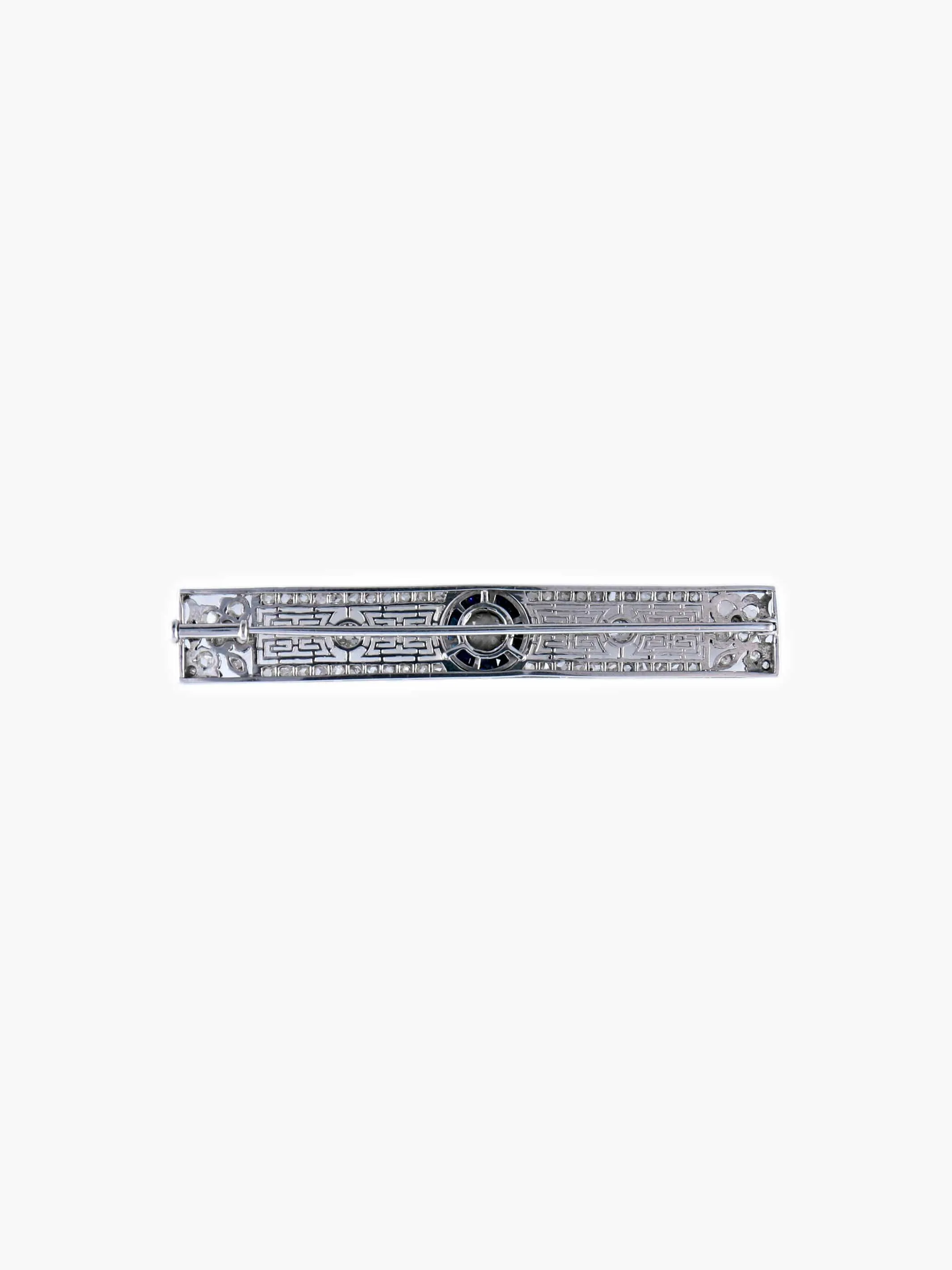 Broche Barrette Art Déco Diamants Saphirs sold by 58 Facettes product image thumbnail 3