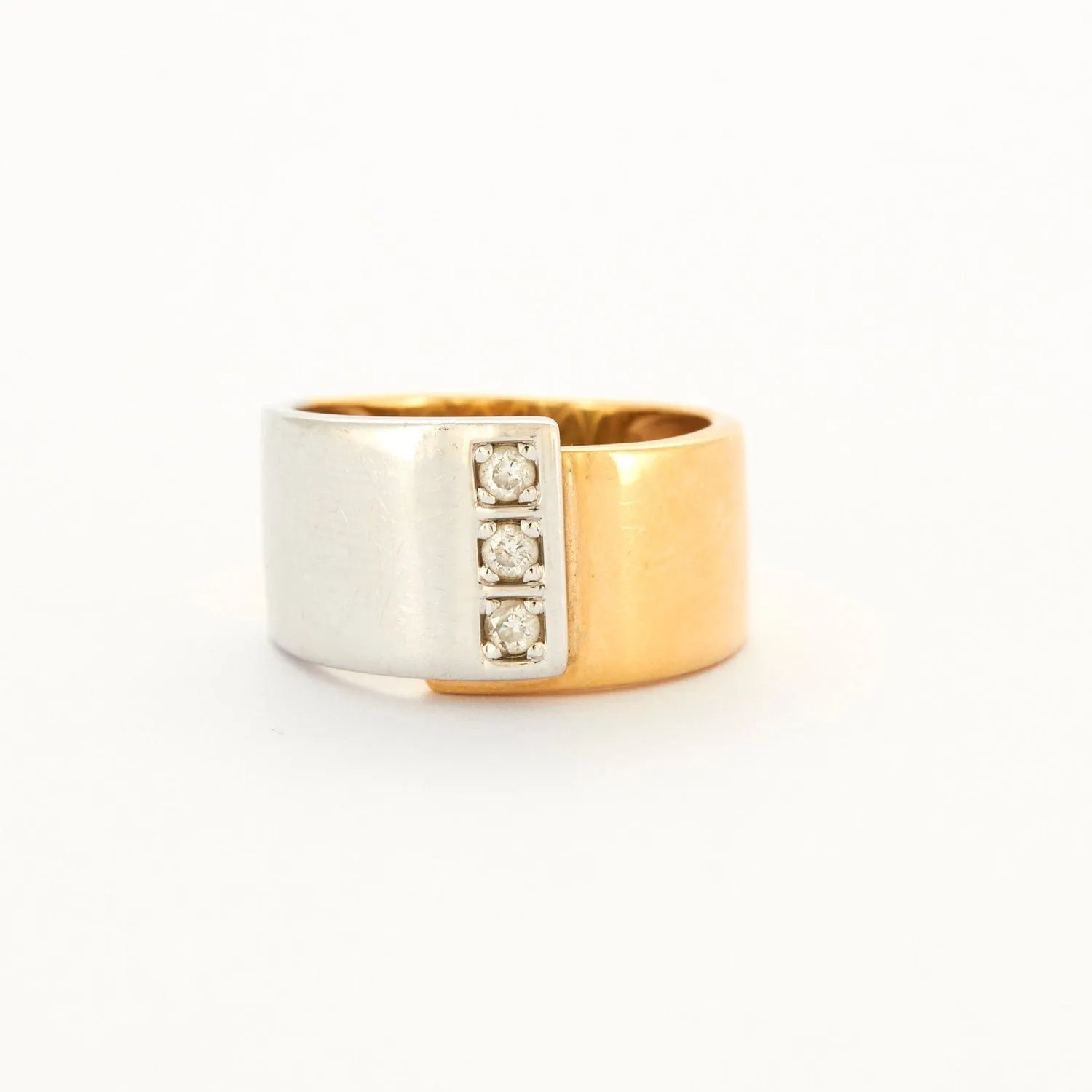 Bague Bandeau Or Jaune Or Gris et Diamants sold by 58 Facettes product image thumbnail 2