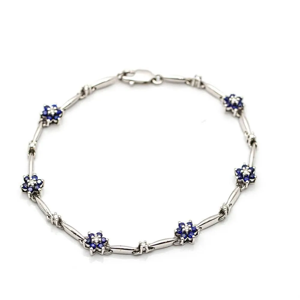 Bracelet "Printemps" Or blanc Saphirs Diamants sold by 58 Facettes