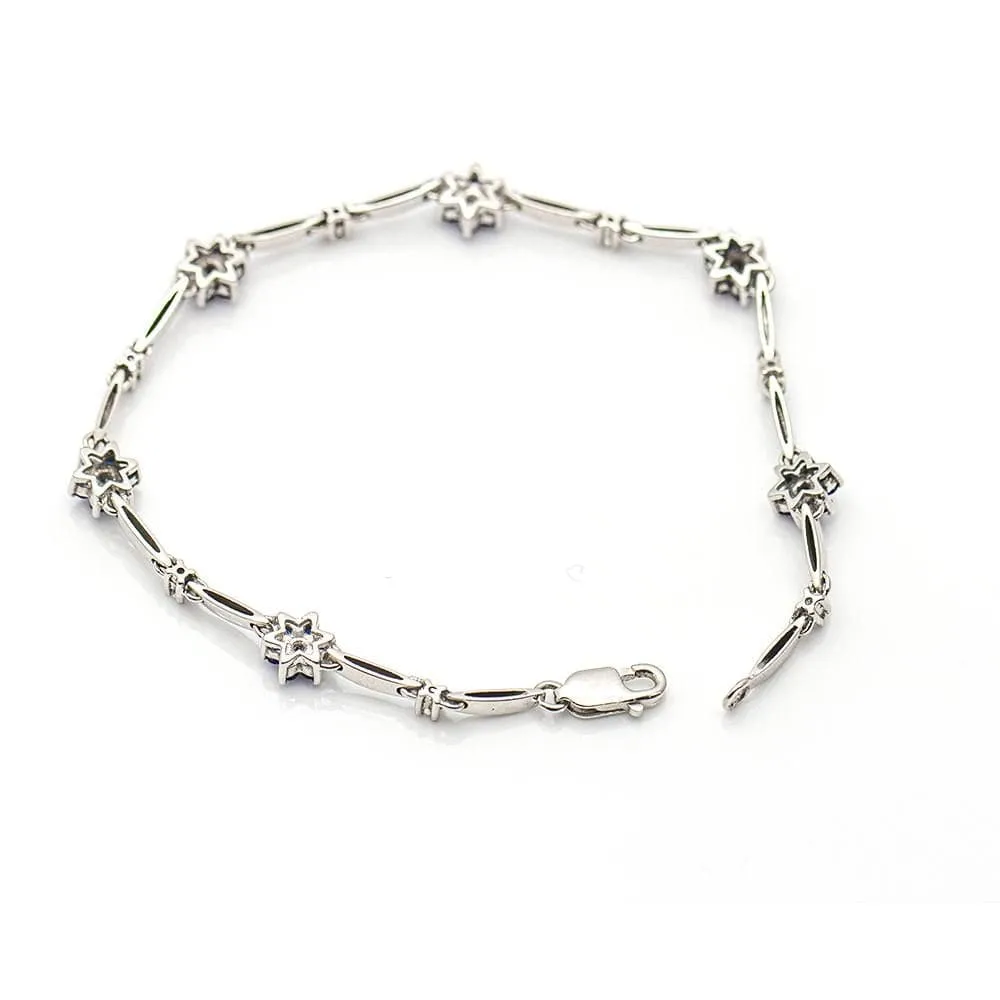 Bracelet "Printemps" Or blanc Saphirs Diamants sold by 58 Facettes product image thumbnail 5