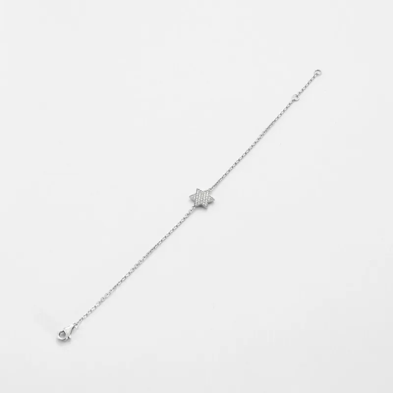 Bracelet or blanc 18 carats serti de diamants sold by 58 Facettes
