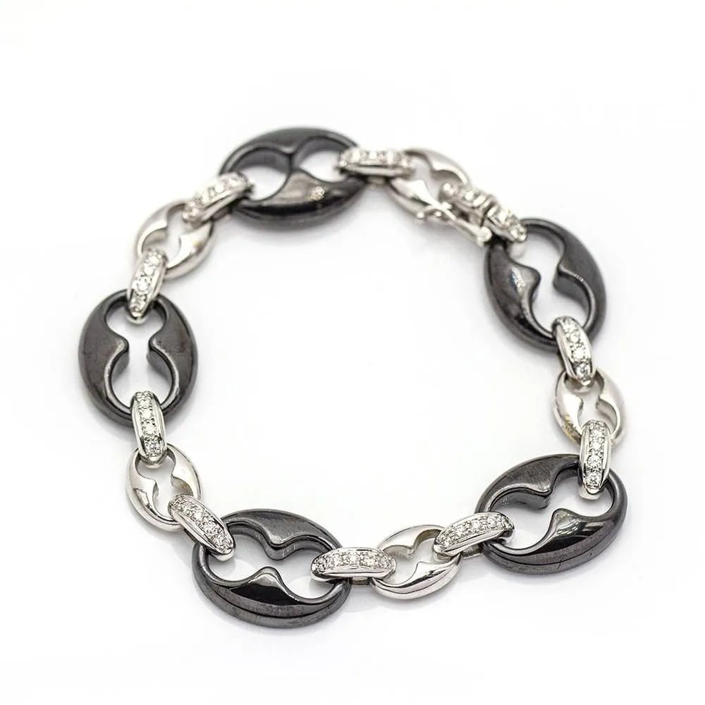 Bracelet Or blanc Diamants Céramique noire sold by 58 Facettes