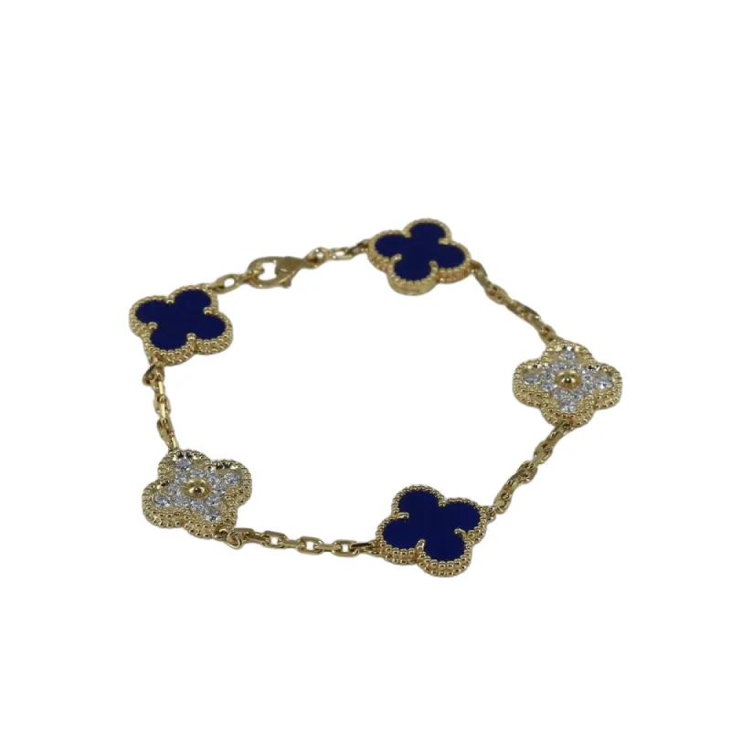 Van Cleef & Arpels - Bracelet vintage Alhambra en or, lapis et diamants, édition limitée sold by 58 Facettes
