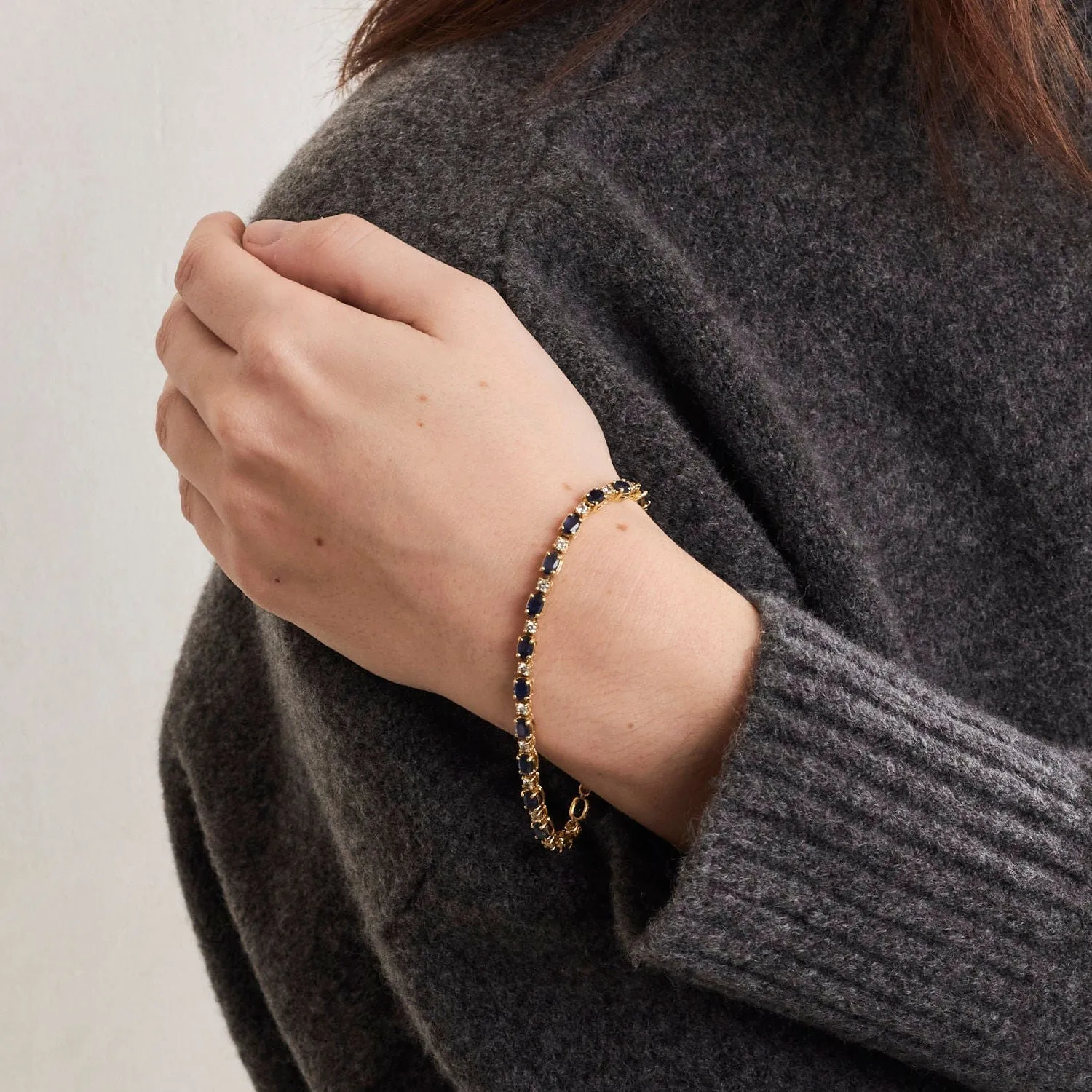 Bracelet ligne Saphirs Diamants sold by 58 Facettes product image thumbnail 2