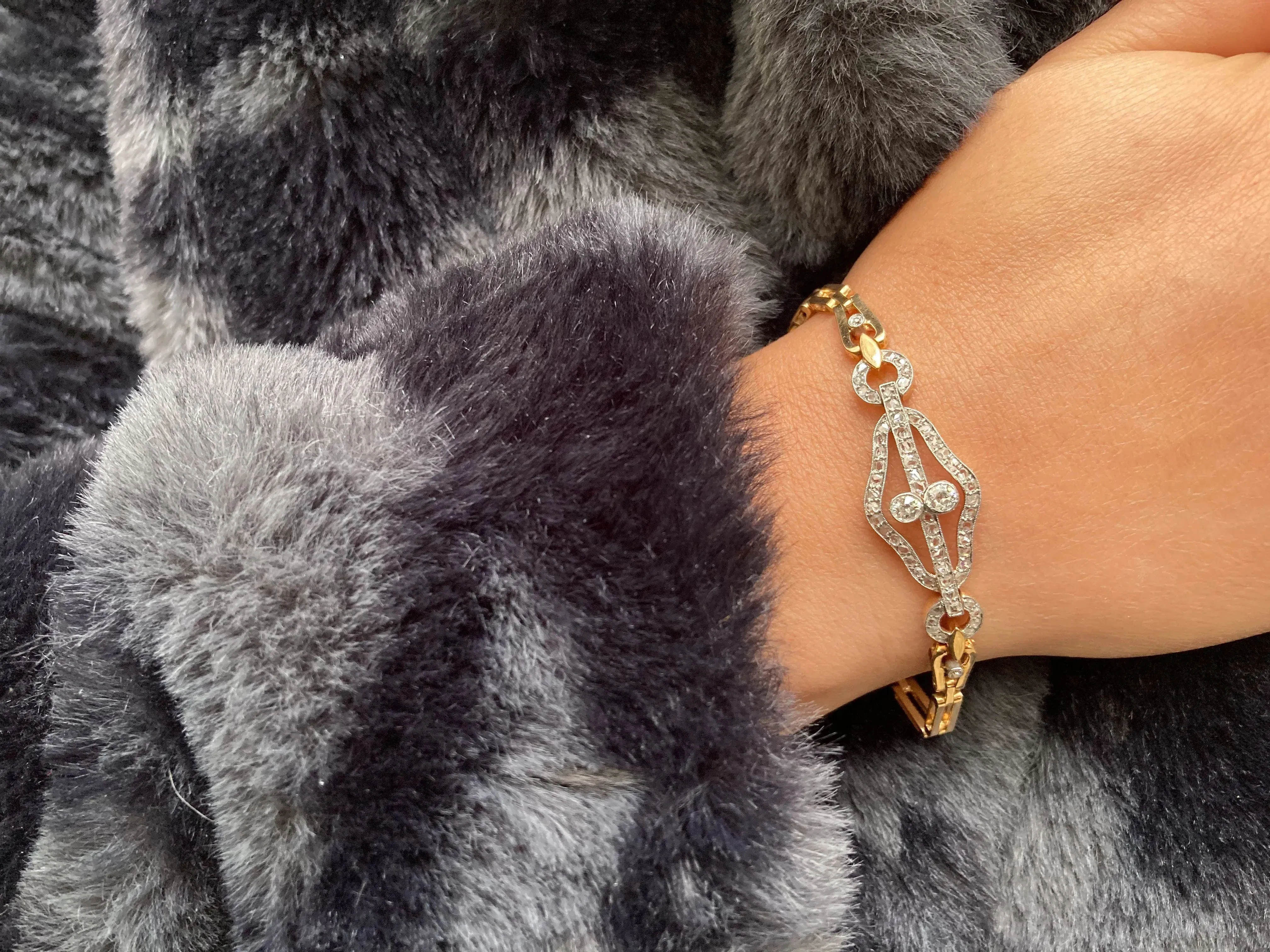 Bracelet Art Déco Or jaune Diamant sold by 58 Facettes product image thumbnail 2