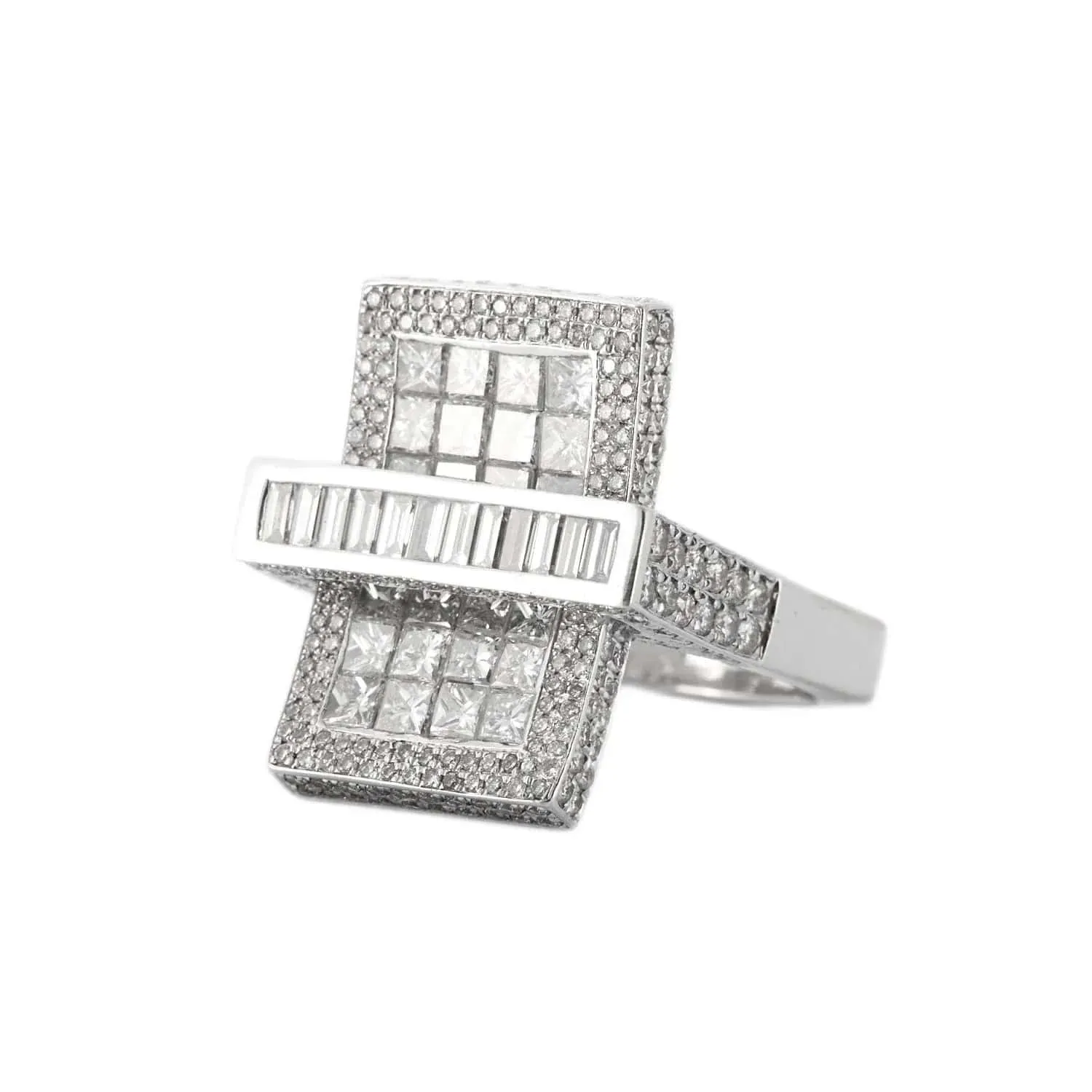 BAGUE RECTANGLE OR & DIAMANTS sold by 58 Facettes product image thumbnail 3