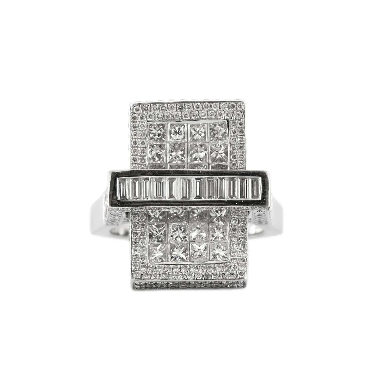 BAGUE RECTANGLE OR & DIAMANTS sold by 58 Facettes