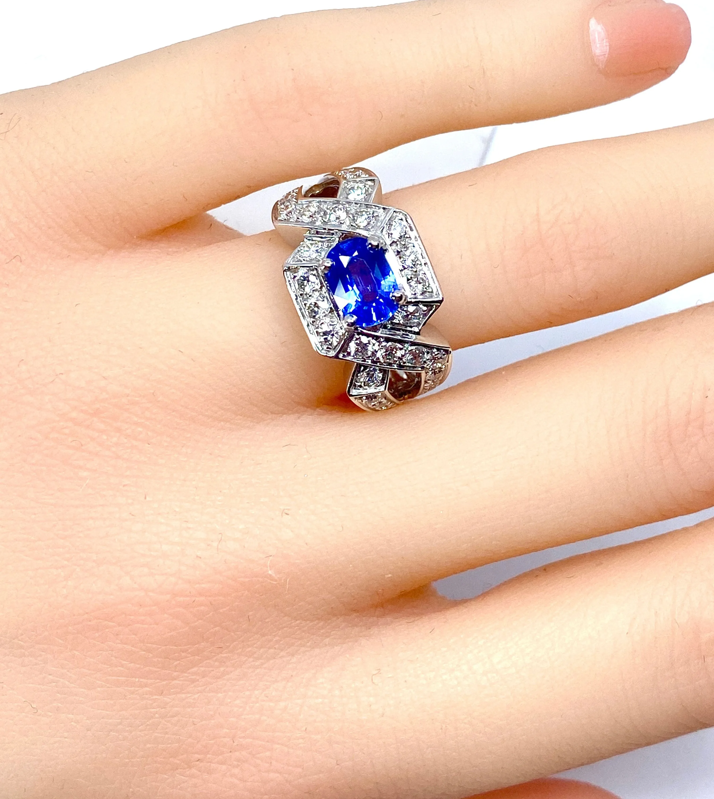 Bague bandeau saphir Ceylan diamants sold by 58 Facettes product image thumbnail 5