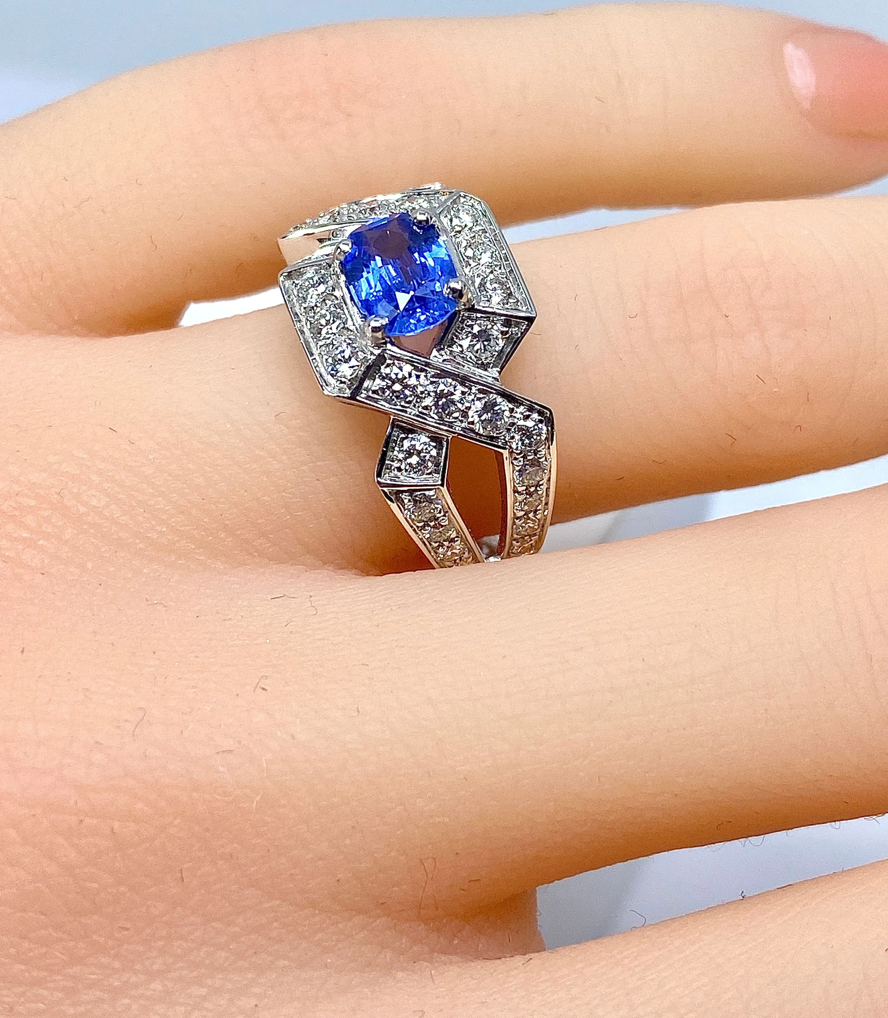 Bague bandeau saphir Ceylan diamants sold by 58 Facettes product image thumbnail 2