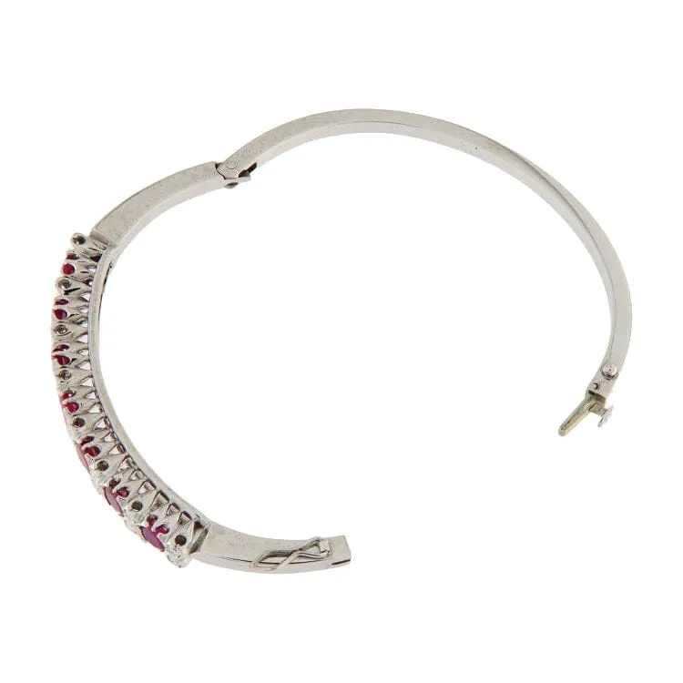 Bracelet rigide Or blanc Diamants Rubis sold by 58 Facettes product image thumbnail 2