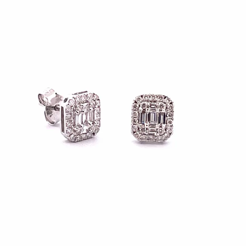 Boucles d’oreilles or blanc diamants sold by 58 Facettes