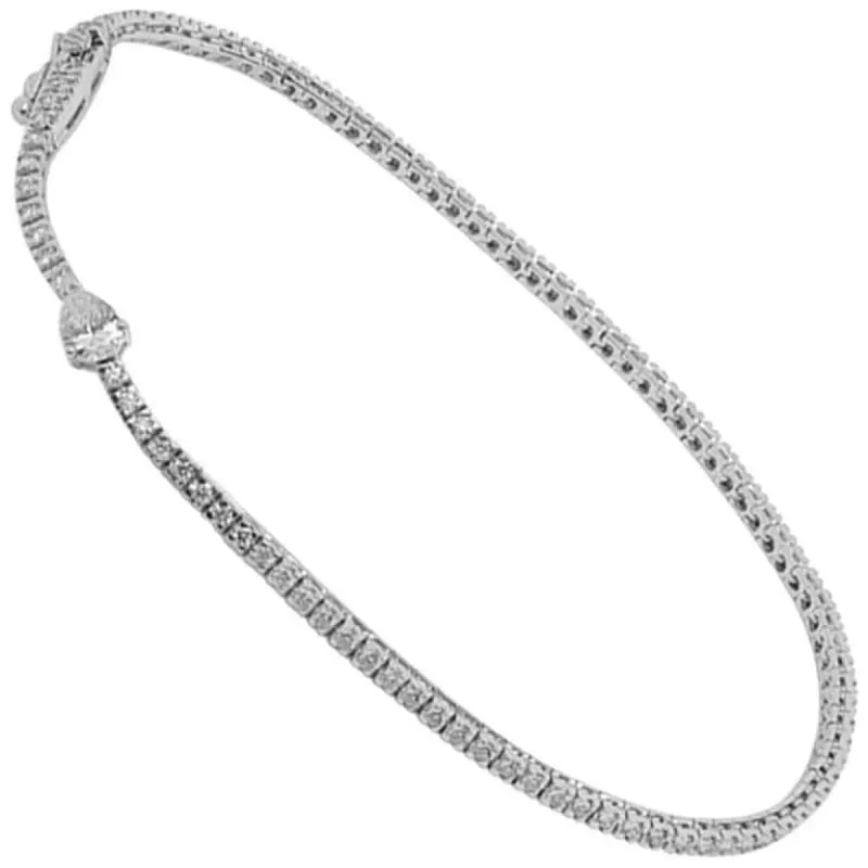 Bracelet tennis or blanc Diamant poire sold by 58 Facettes