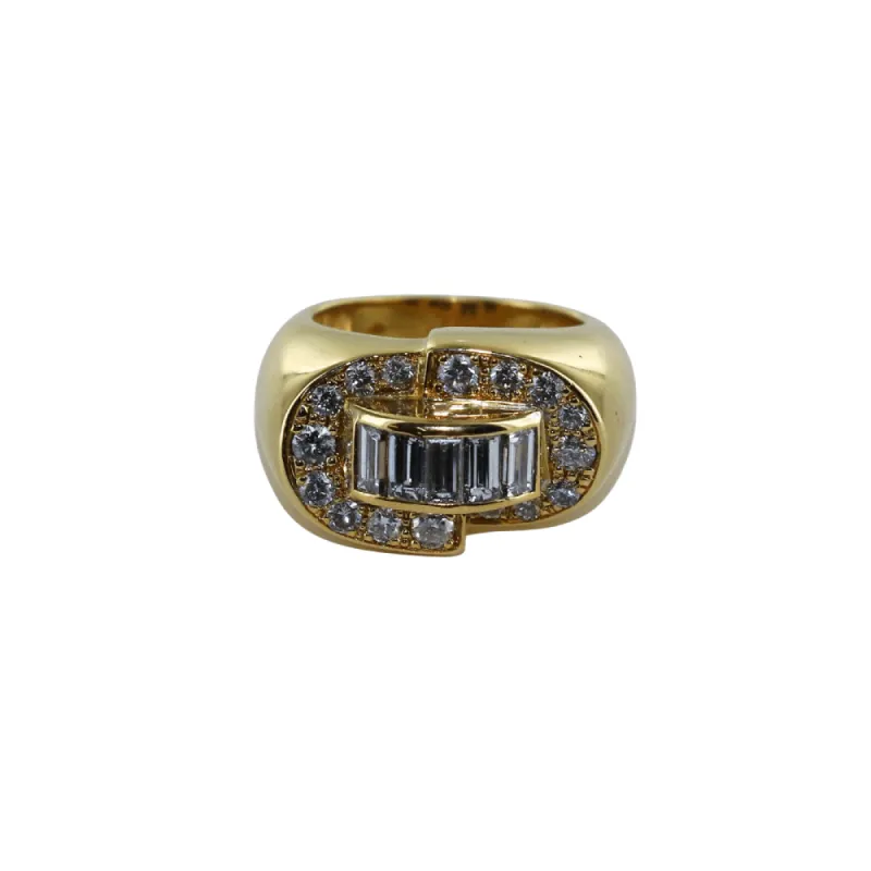 Bague jonc or jaune et diamants sold by 58 Facettes