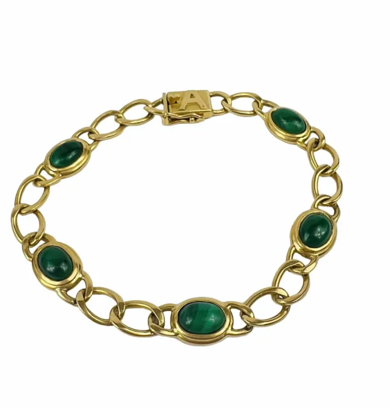 Bracelet Or Jaune Malachite sold by 58 Facettes