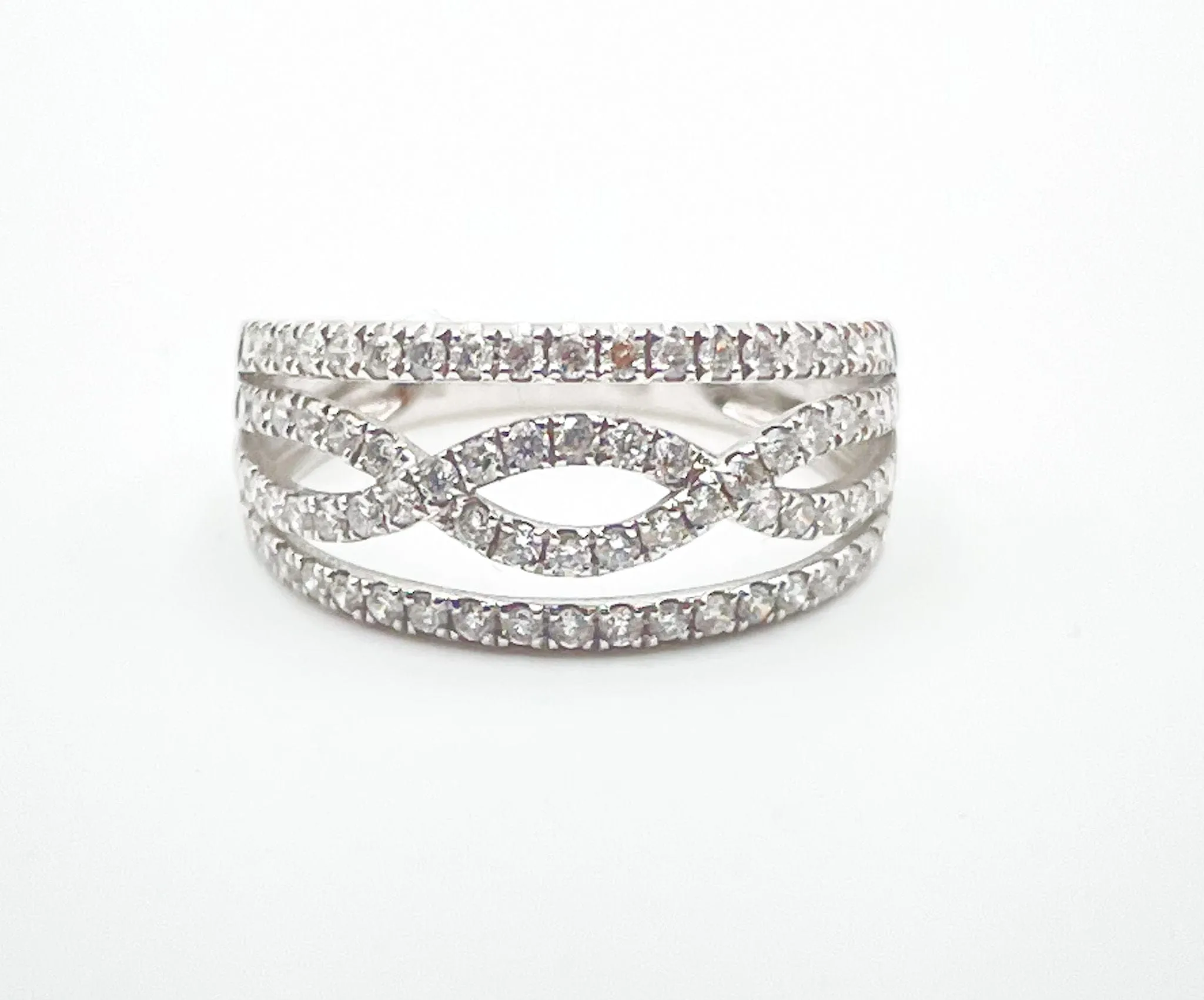 Bague bandeau Or blanc Diamants sold by 58 Facettes product image thumbnail 3