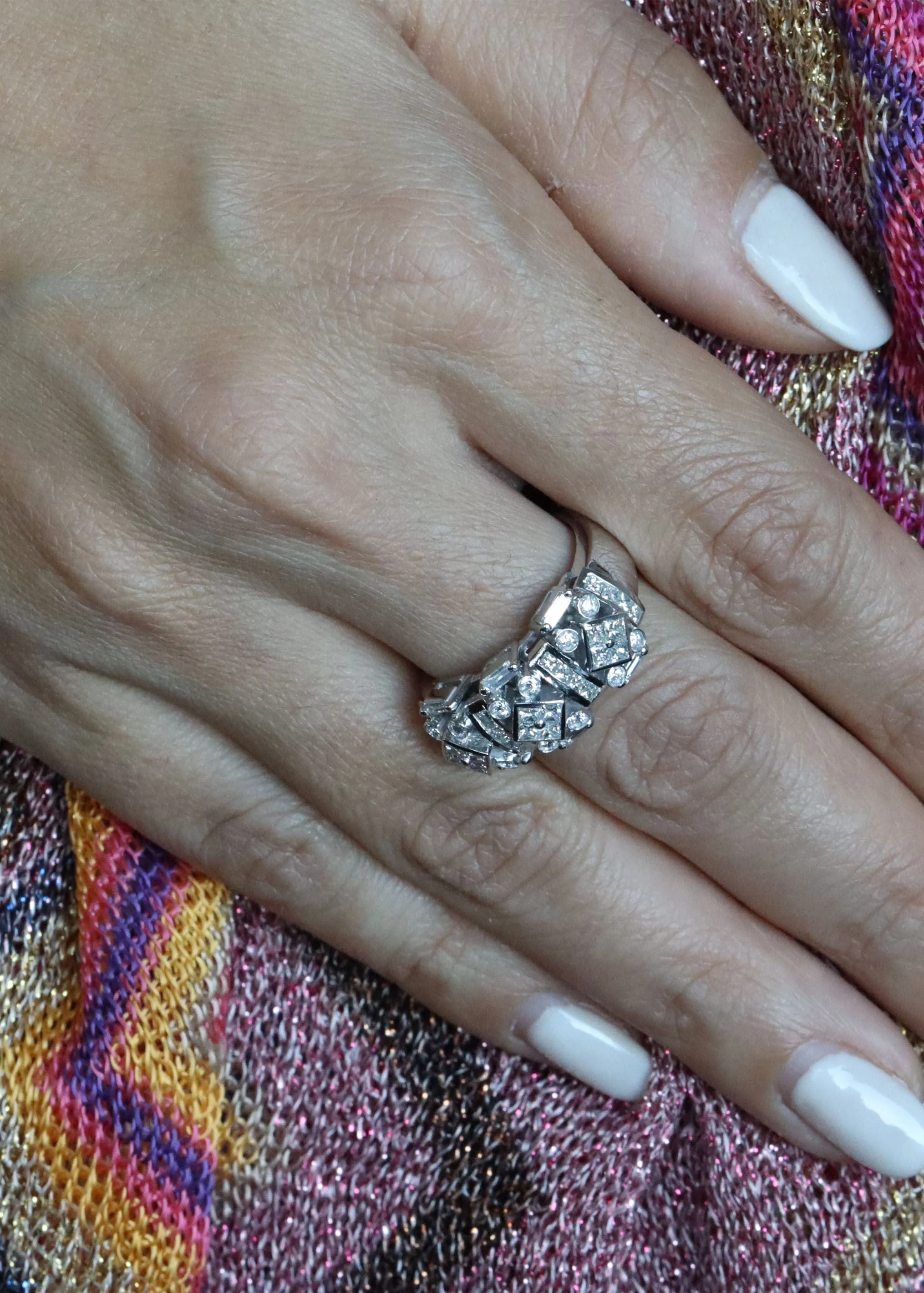 Bague Art Déco Or blanc et Diamants sold by 58 Facettes product image thumbnail 3