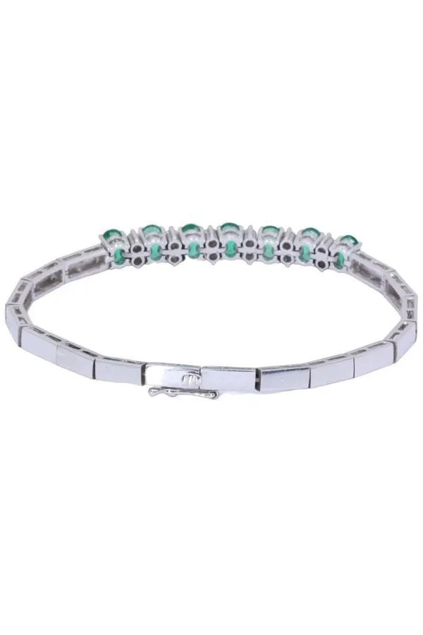 BRACELET ARTICULÉ ÉMERAUDES ET DIAMANTS sold by 58 Facettes product image thumbnail 3