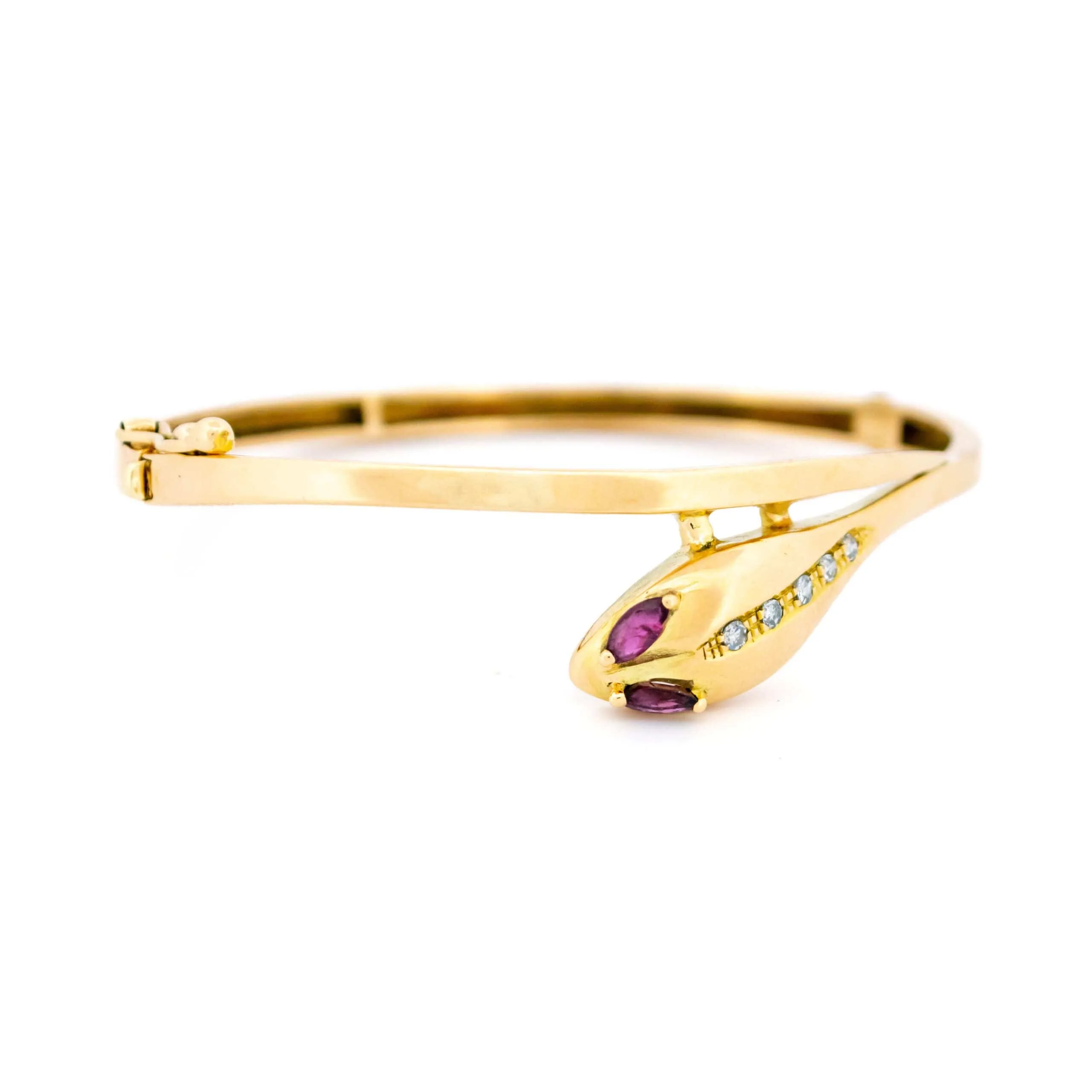 Bracelet serpent en or 14 carats avec rubis et diamants sold by 58 Facettes product image thumbnail 3